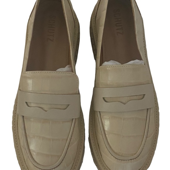 Schutz Viola Crocodile Embossed Leather Shoe - Picture 4 of 7